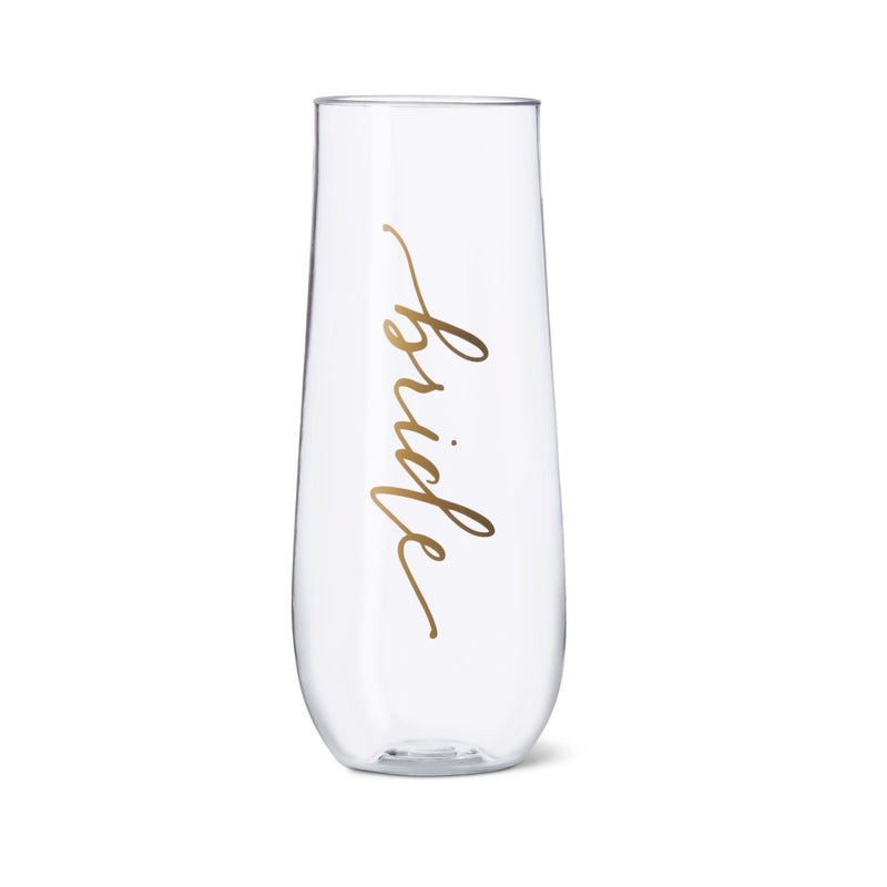 11 oz. Bride Durable Plastic Stemless Champagne Glass