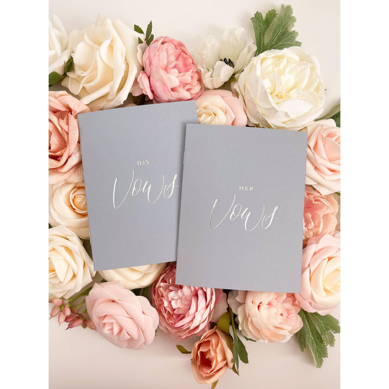 Dusty Blue (Silver Foil) Vow Books – Set of 2