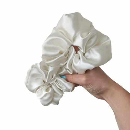 Extra Large Pearl White Scrunchie