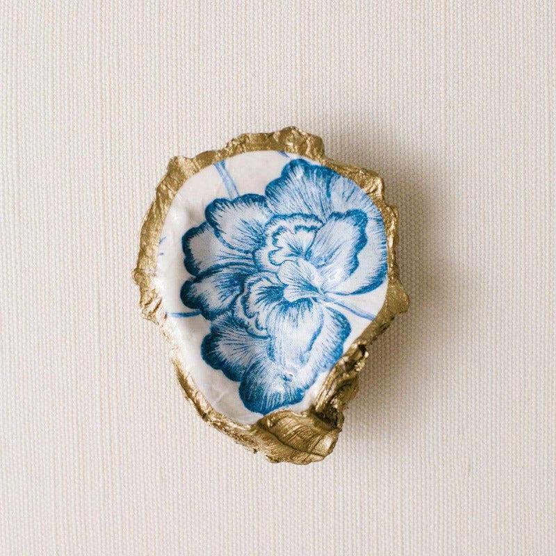 Grit and Grace Studio - Indigo Decoupage Oyster Ring Dish