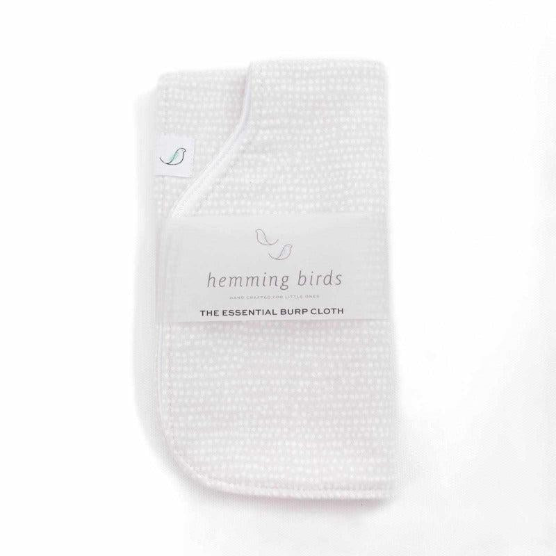 Hemming Birds - The Essential Handmade Burp Cloth - Grey Dot