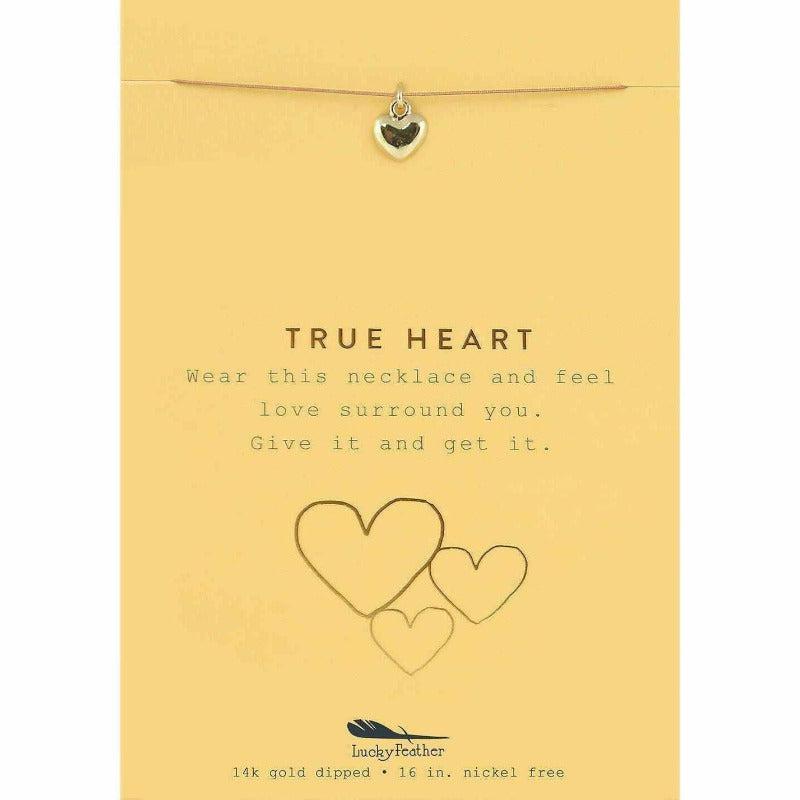 Lucky Feather - New Moon Gold Necklace - TRUE HEART