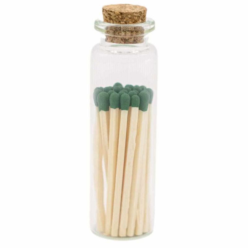River Birch Candles - 1.85in Forest Green Decorative Matches In Jar with striker