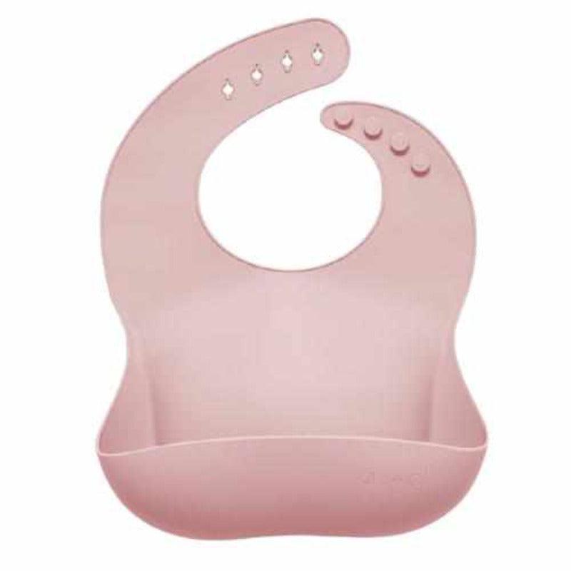 Silicone Baby Bib (True Pink)