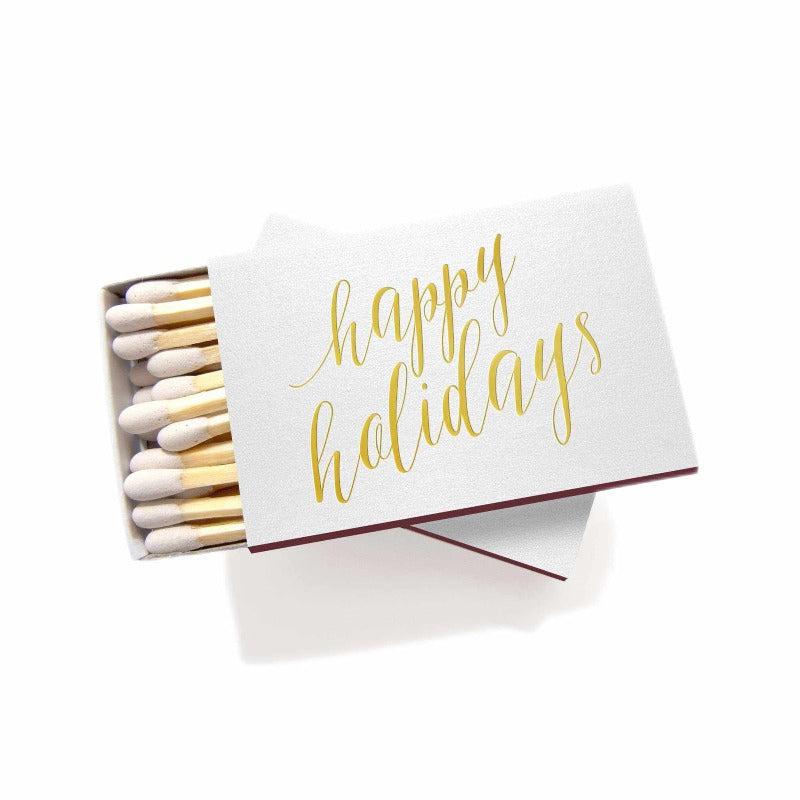 Tea and Becky - Happy Holidays Matches in White and Metallic Gold