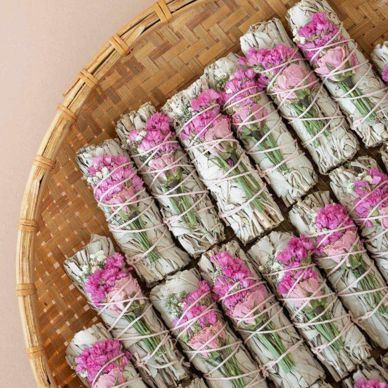 Wildflower Love Rose Sage Smudge Stick