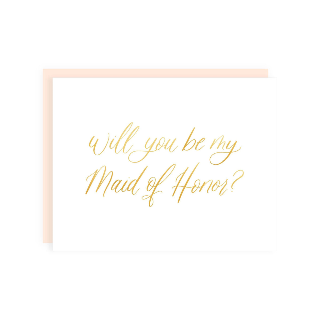 Will You Be My Maid of Honor? Proposal Card (Gold Foil)