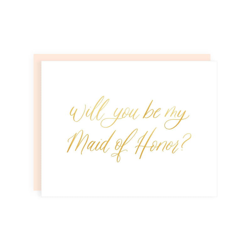 Will You Be My Maid of Honor? Proposal Card (Gold Foil)