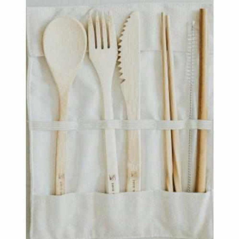Zero Waste MVMT - Travel Bamboo Cutlery Set | Eco-Friendly Utensils with Pouch